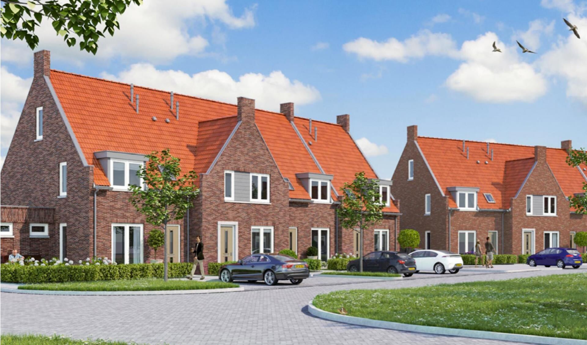 Een ontwerp voor woningen in het te ontwikkelen plan Erf Collins nabij de Nederwoudseweg.