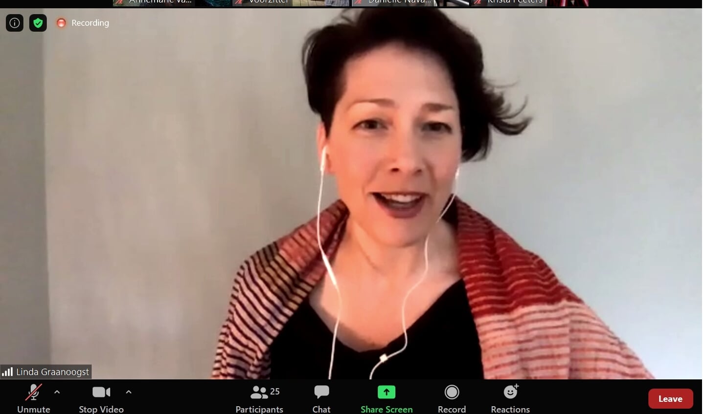 Linda Graanoogst in webinar met BON-leden