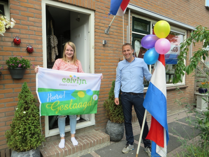 Felicitatie geslaagde leerling van Calvijn