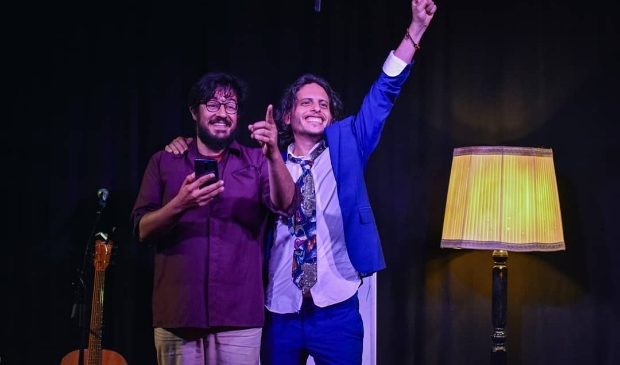 Sahand Sahebdivani (links) en Raphael Rodan vertellen volgende week hun verhalen in het Bostheater.