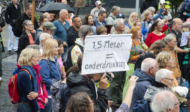 <p>Demonstratie tegen corona maatregelen</p>