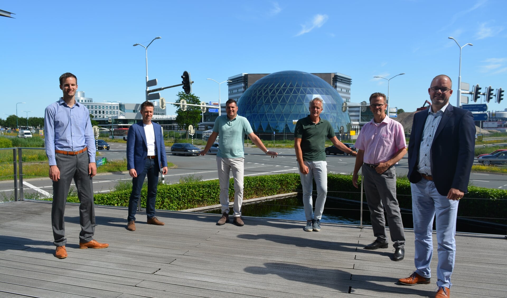 vlnr: Rob Willemsen (Corderius), Ton Langelaan (succesgewoonten.nl), Martijn Delahaye (AFAS), Jan Roos, Jonathan Buter en Rino Bakker (Corderius)