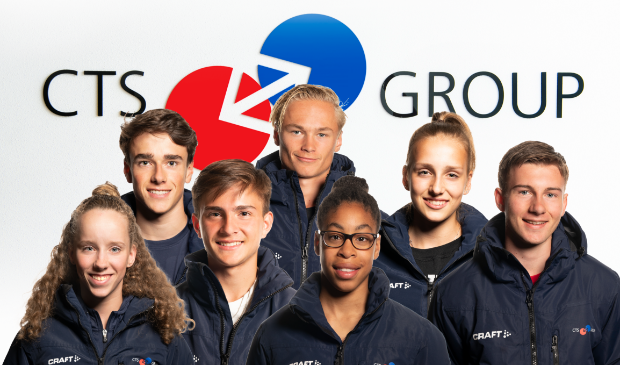 Van links af: Noortje Reijnen, Matthijs van Wijngaarden, Steffan van Weldam, Maira Medema, Yuri Aarnoudse, Cheyenne Stoffer en Ezra Verboom.