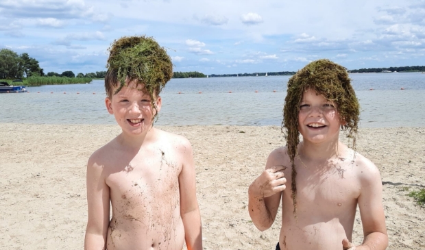 ,,Op woensdag 22 juli op het strandje in Zeewolde geweest. Deze vriendjes hadden ineens een pruik op..??"