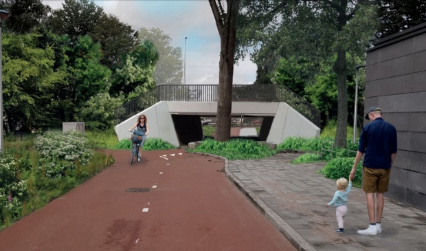 Zo gaat de omgeving van de fietstunnel eruitzien.