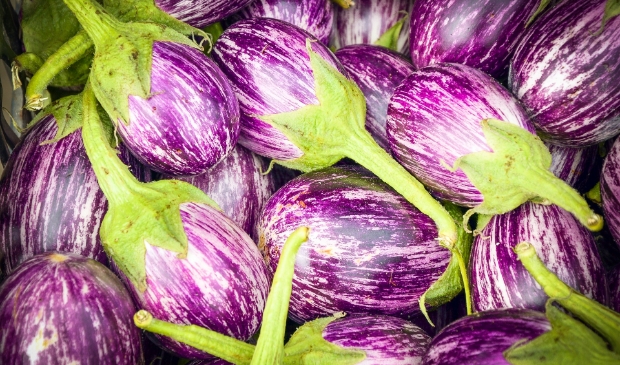 Van aubergines uit eigen (volks)tuin kan je lekker eten maken.