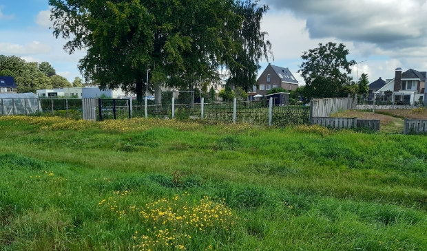 De kavels achter de woningen aan de Hessenweg, waar de grondeigenaren vrijstaande woningen mogen gaan bouwen.