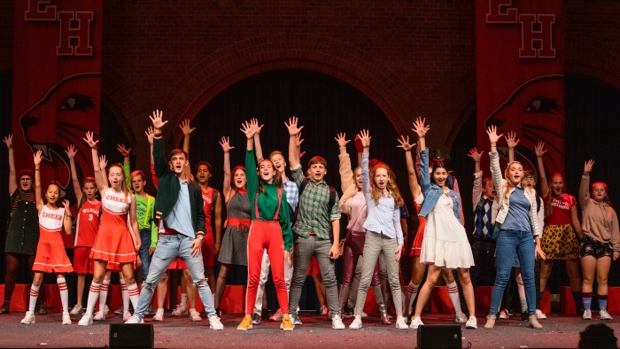 Leerlingen van Musical 2.0 tijdens de eindpresentatie afgelopen lesjaar.