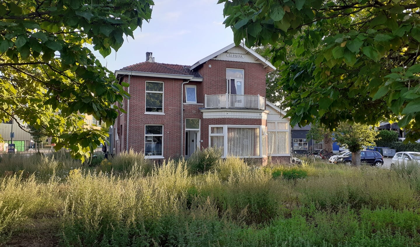 Villa Burbank vanaf de Schoudermantel gezien, met de twee catalpa's op de voorgrond.