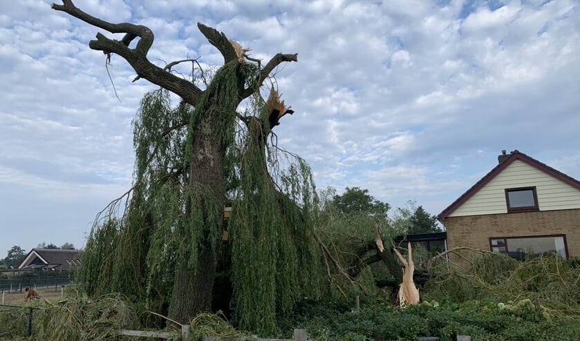 Veel schade door noodweer in Achterveld [ACHTERVELD] Het onweer dat over de Veluwe trok veroorzaakte enorm veel schade.