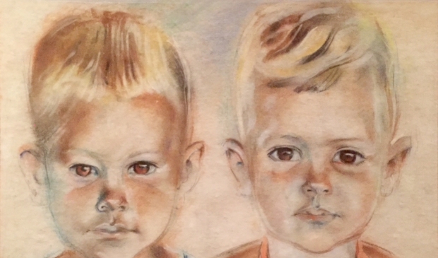 Bep Rietveld tekende in 1945 in een Jappenkamp dit portret van Dick en Riemt Legger.