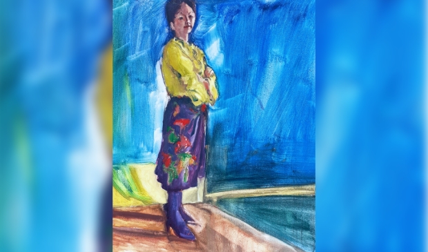 Schilderij van Brigit Hamer.