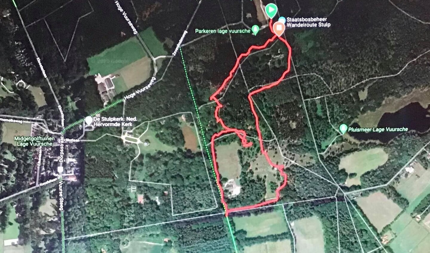 De wandelroute via GPS/Garmin