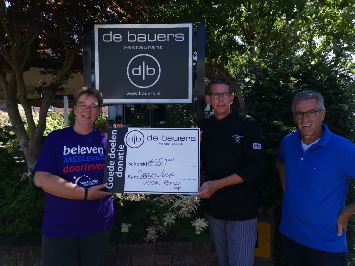 Een cheque voor Samenloop van de Bauers