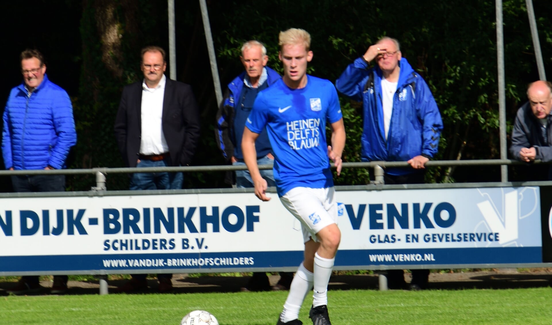 Rik Vermeij, hier nog in het shirt van zijn oude club SDC Putten, scoorde twee keer tegen CJVV