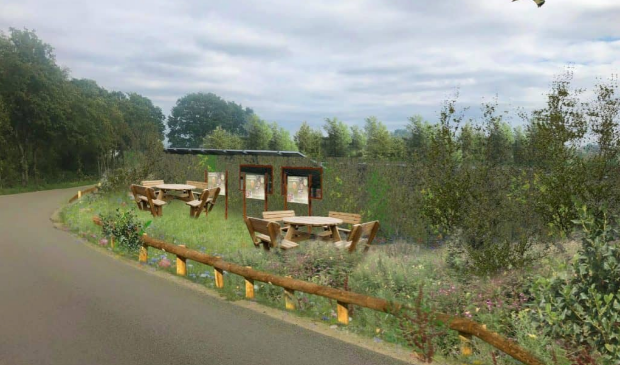 <p>Aan de rand van het zonnepark komt een rustplek voor fietsers.</p>