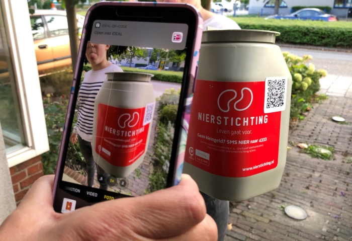 De Nierstichting gebruikt QR-codes voor coronaproof collecteren