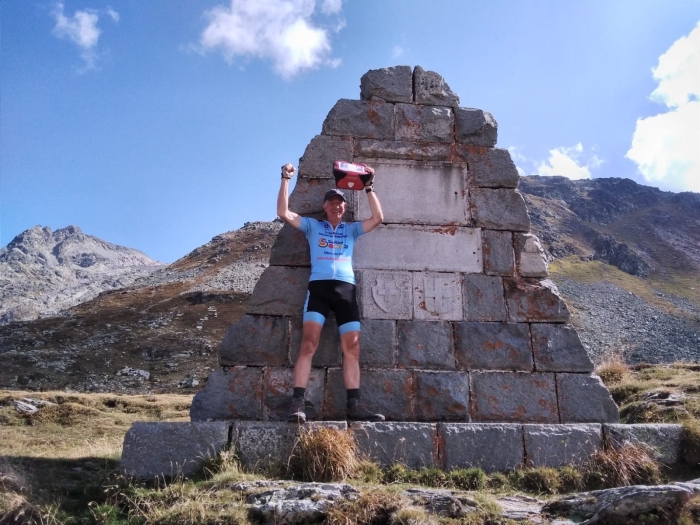 Paul op de Splügenpas (2100m)