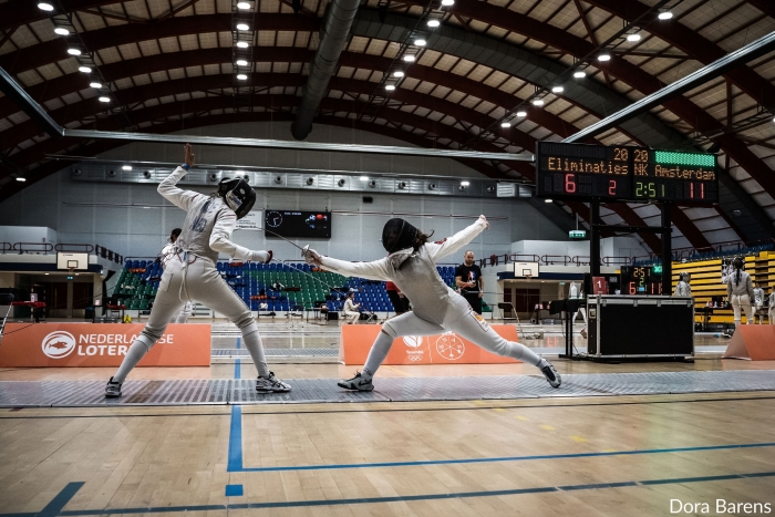 Tessa maakt een punt in de halve finale tegen Else Noë