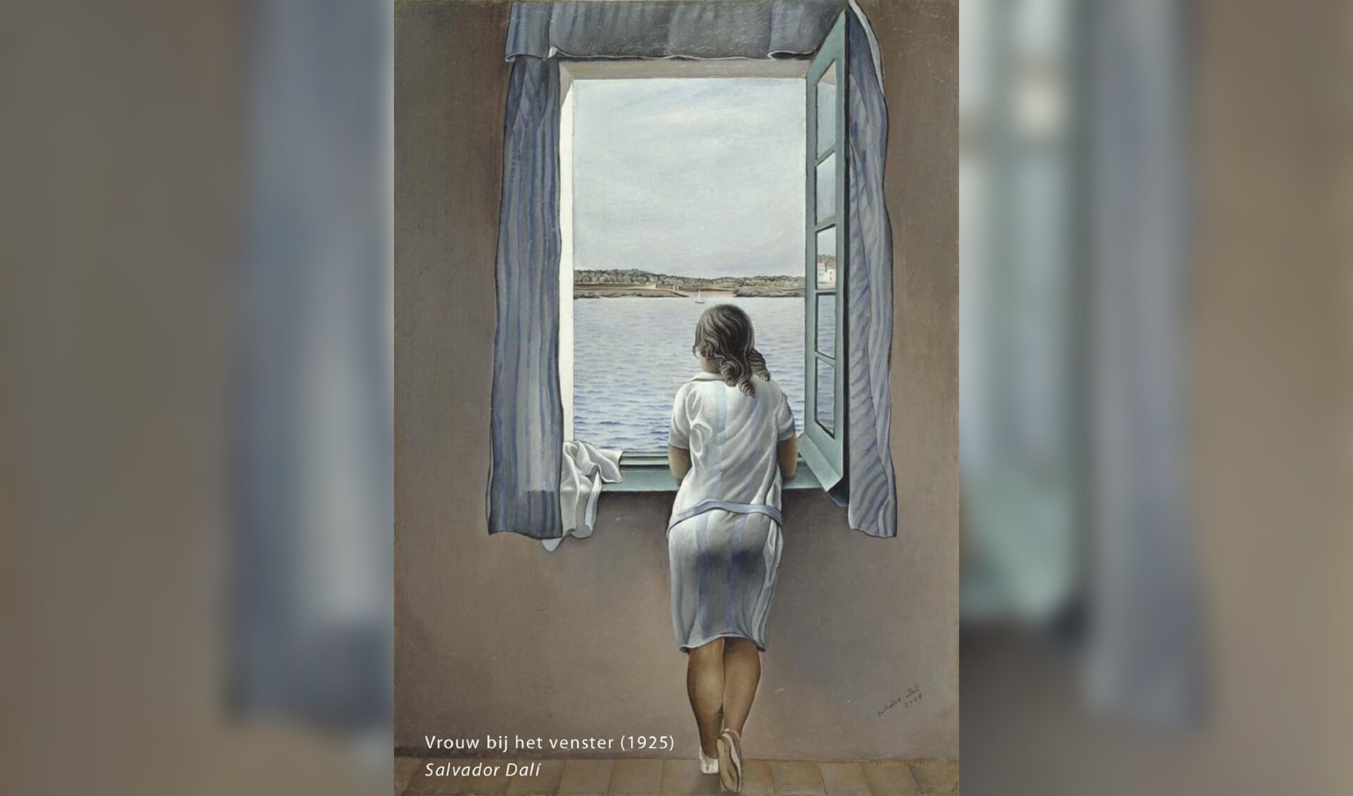 Vrouw bij het venster geschilderd door Ruth Jütte