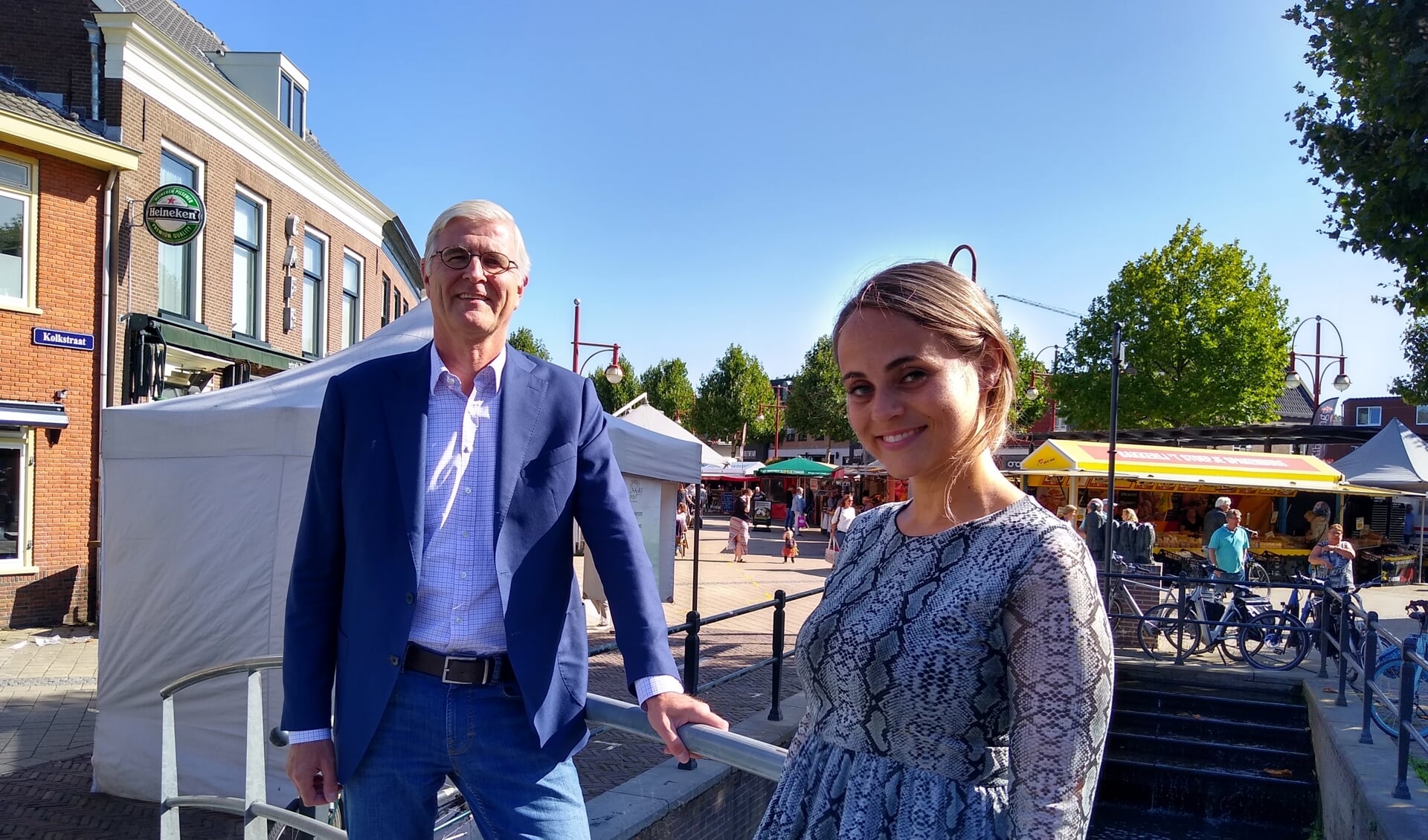 Han Verhoog(l) en Iris Lengkeek. ,,Citymarketing is essentieel voor een kleine stad.”