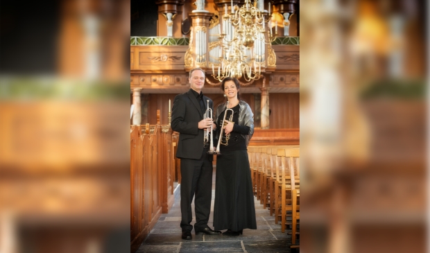 <p>Trompetduo Arjan en Edith Post</p>