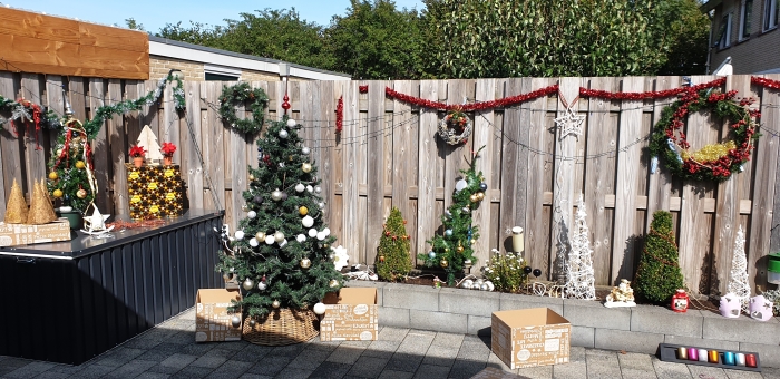 Achtertuin in Kerstsfeer