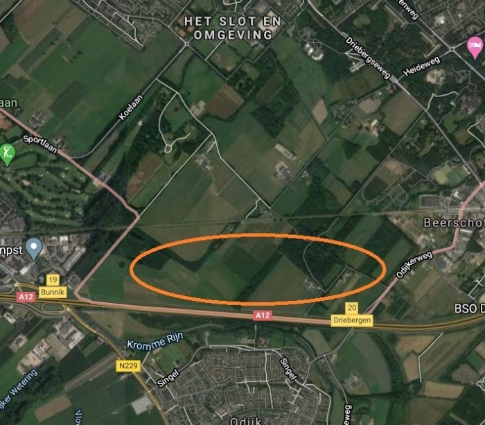 De aangewezen locatie door de gemeente Zeist.