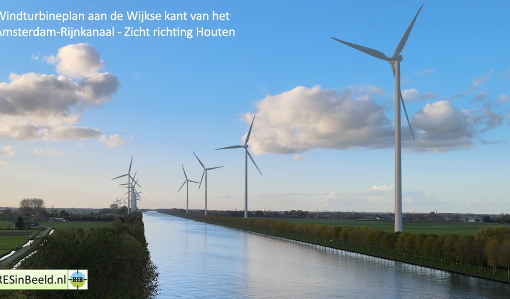 Dit zijn 235m hoge windturbines langs het Amsterdam-Rijnkanaal kijkend vanaf de sluizen naar Houten