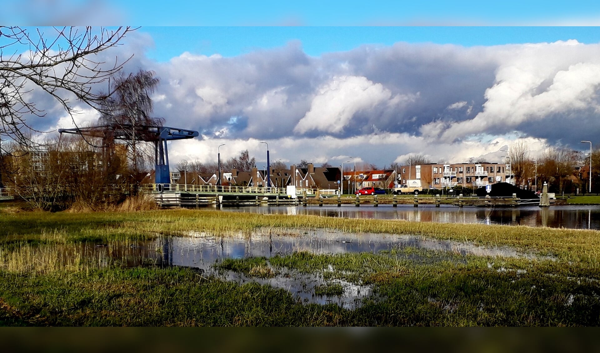De omgeving van de Benninghbrug op zaterdagmiddag 23 februari jl. genomen vanaf Ronde Hoep Oost.