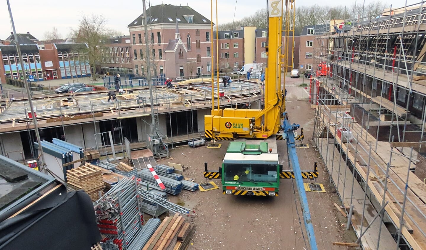 De bouw van de appartementen Helden van Gorkum in de binnenstad