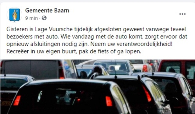 <p>De gemeente Baarn heeft vanochtend opgeroepen niet naar Lage Vuursche te komen.</p>