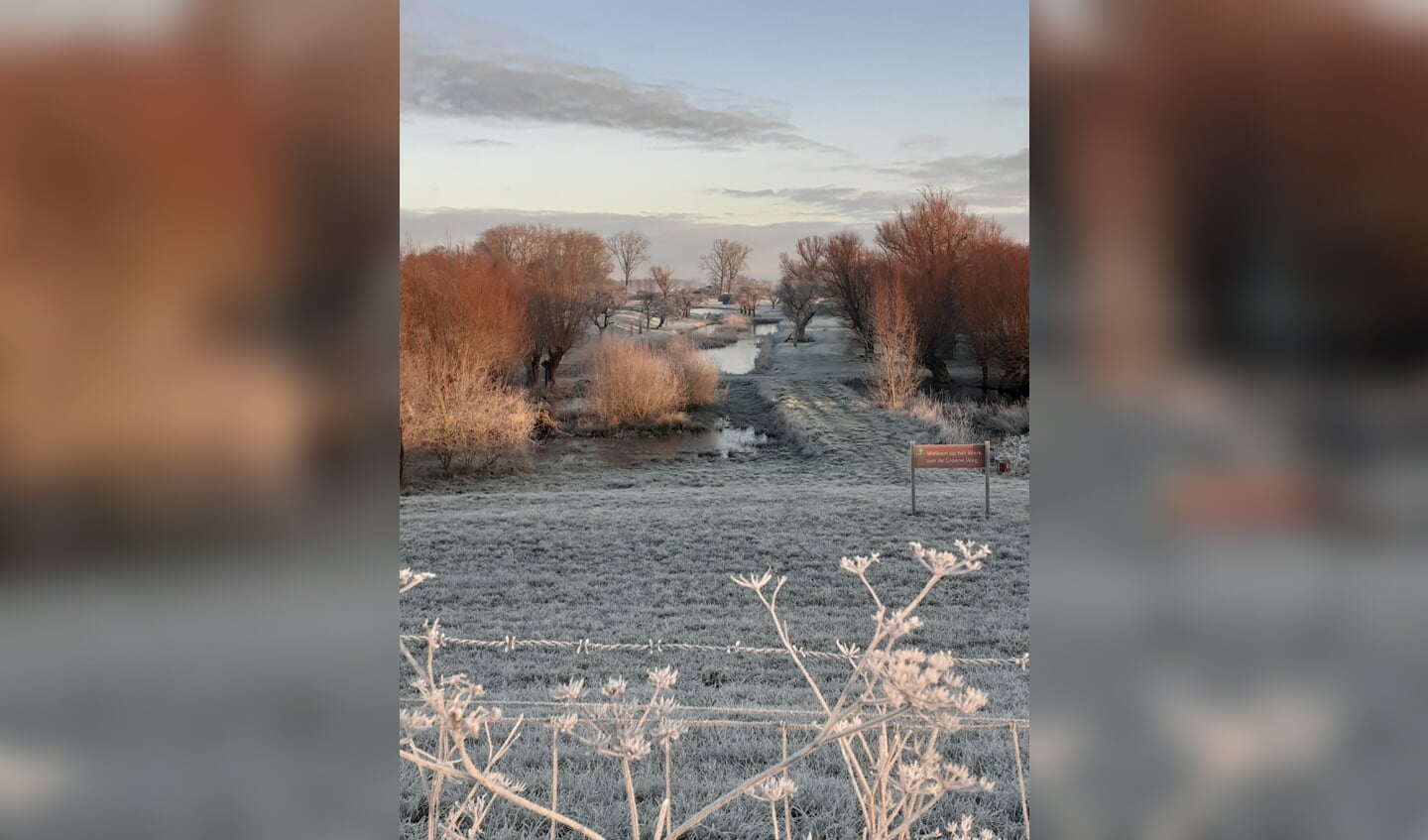 Een sprookjesachtig beeld, een wit gevroren Werk aan de Groeneweg' in Schalkwijk