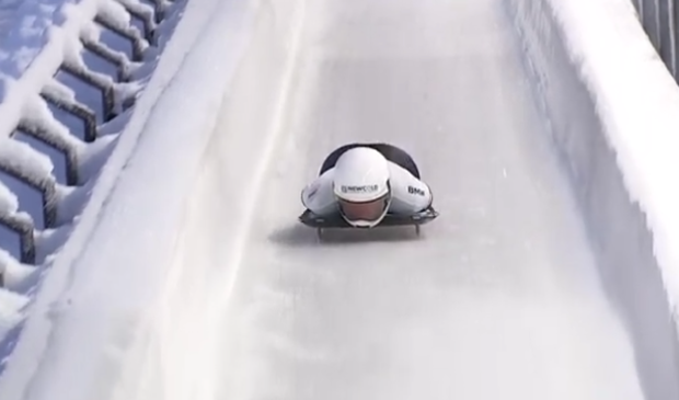 <p>Kimberley Bos, afgelopen vrijdag actief in Winterberg.</p>