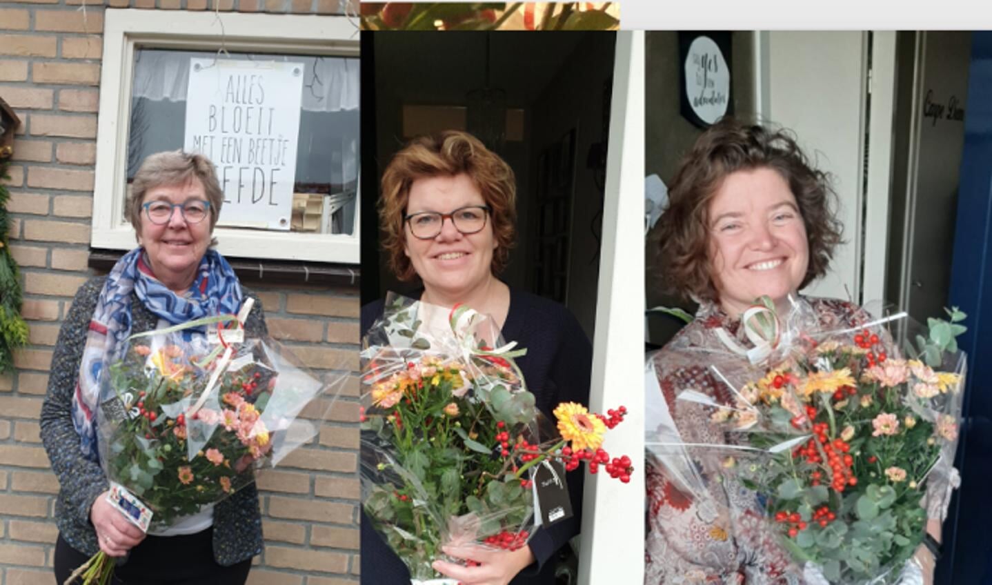 De drie genomineerden werden eerder verrast met bloemen: Fenneke van der Vegte, Janske Bakker, Froukje Heidt-Bijkerk en Mariska Stehouwer.