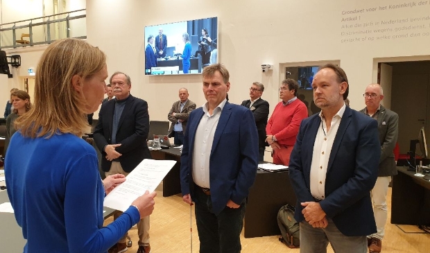 <p>Bas van der Schild (links) en Rob Besseling. </p>