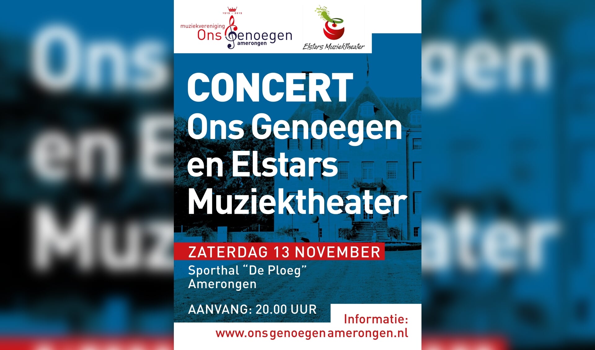 Poster van concert 13 november