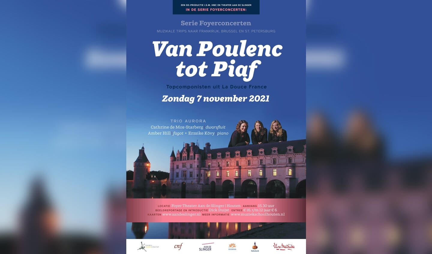 Digitale Poster: Foyerconcert: Van Poulenc tot Piaf | Topcomponisten uit La Douce France.