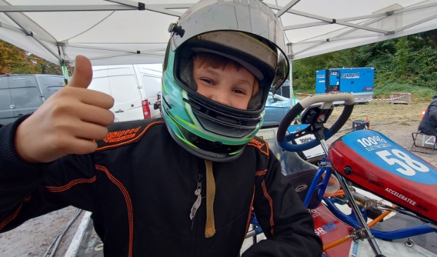 Sep Harmsen op het kartcircuit van Amay (België)