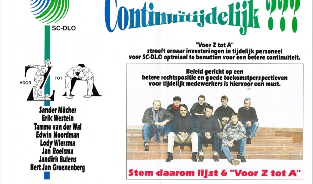 Poster t.b.v. verkiezingen Dienstcommissie SC-DLO (1996)