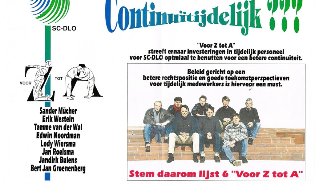 Poster t.b.v. verkiezingen Dienstcommissie SC-DLO (1996)
