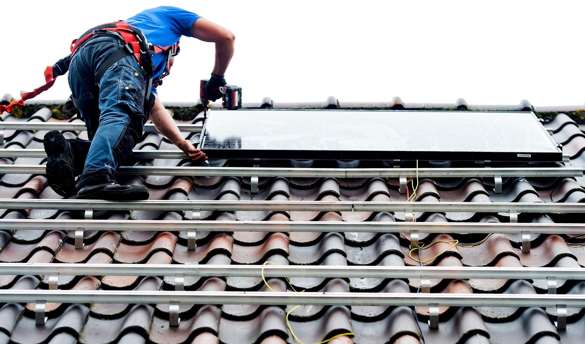 Hoewel er meer zonnepanelen op woningen zijn komen te liggen, zijn er ook altijd nog veel panelen in zonneparken op weides te vinden. 