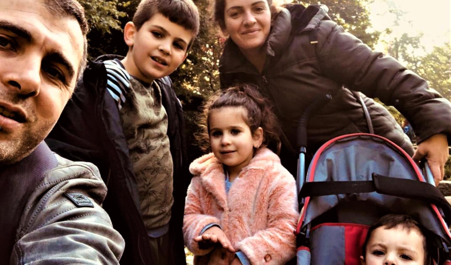 Het gezin Shahbazyan met v.l.n.r. Arman, Ljowa, Arianne, Arpine en David.