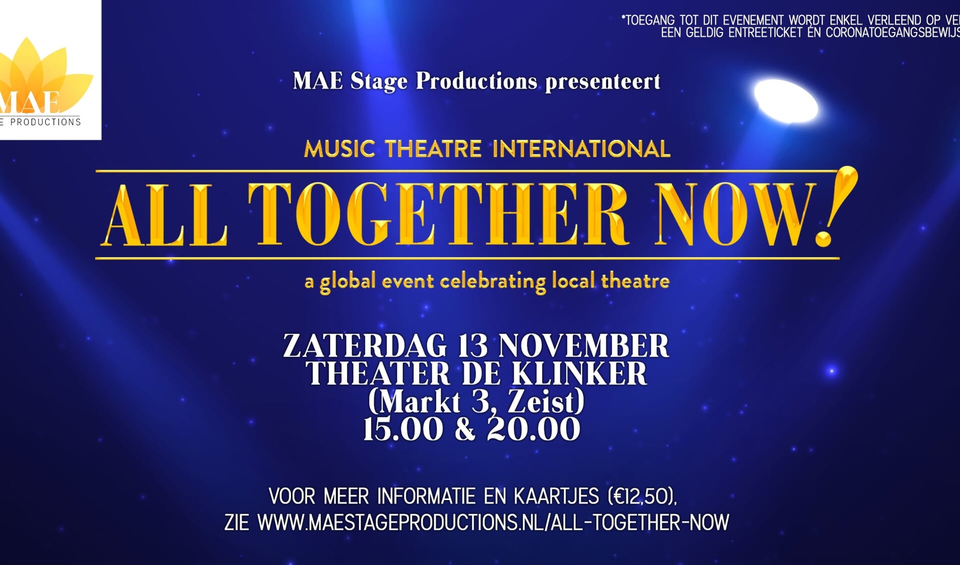 Banner met logo en informatie over het concert