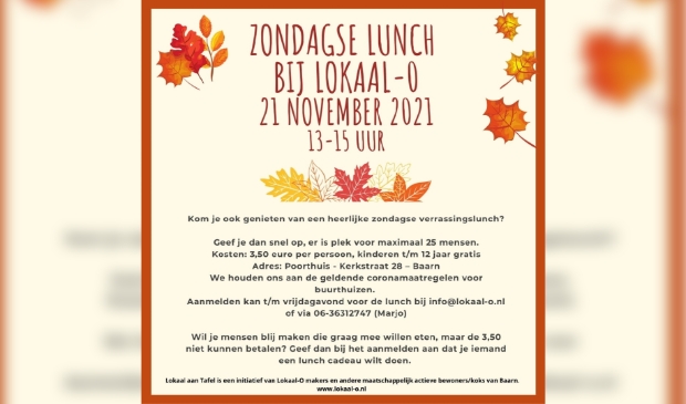 Flyer zondagse lunch 21/11/21