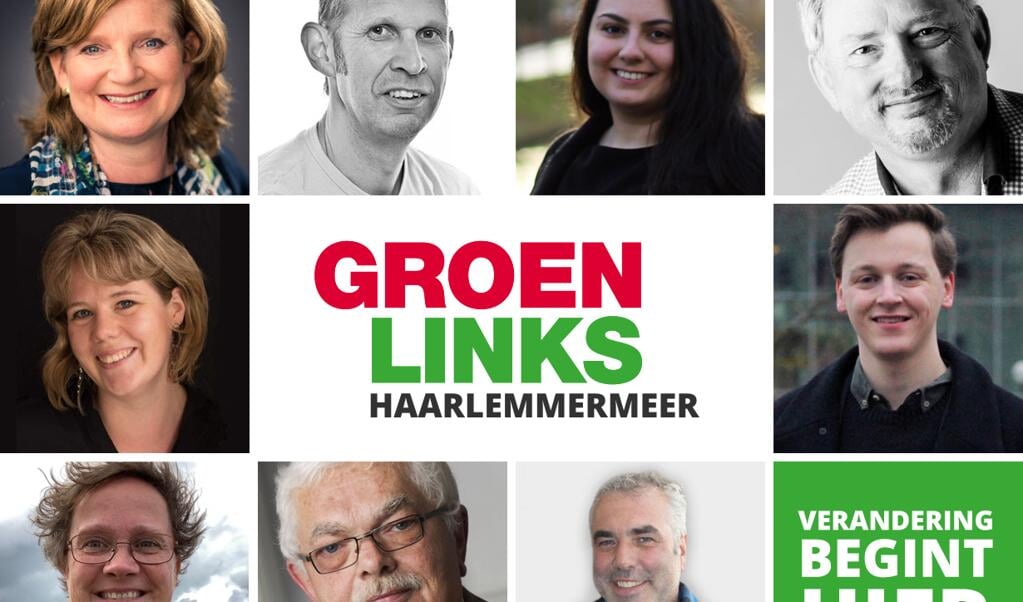 De verkiezingslijst van GroenLinks met linksboven Maaike Ballieux. 