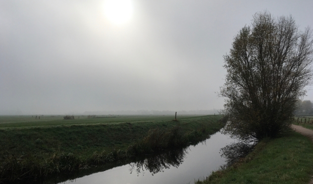 De zon probeert het boven Praamgracht.