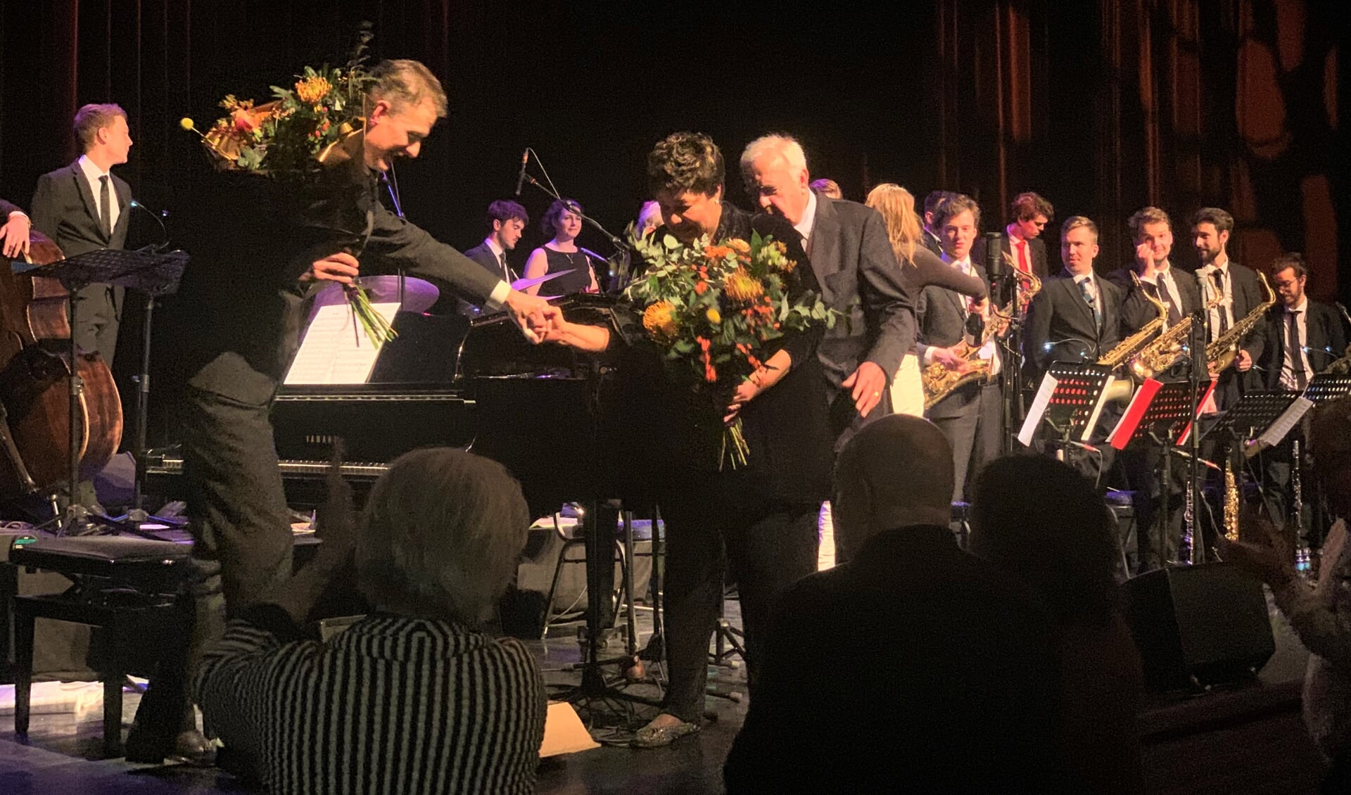 Peter Beets, Marjorie Barnes, Hans van der Heide en de New Jazz Orchestra zaterdag in de Speeldoos. 