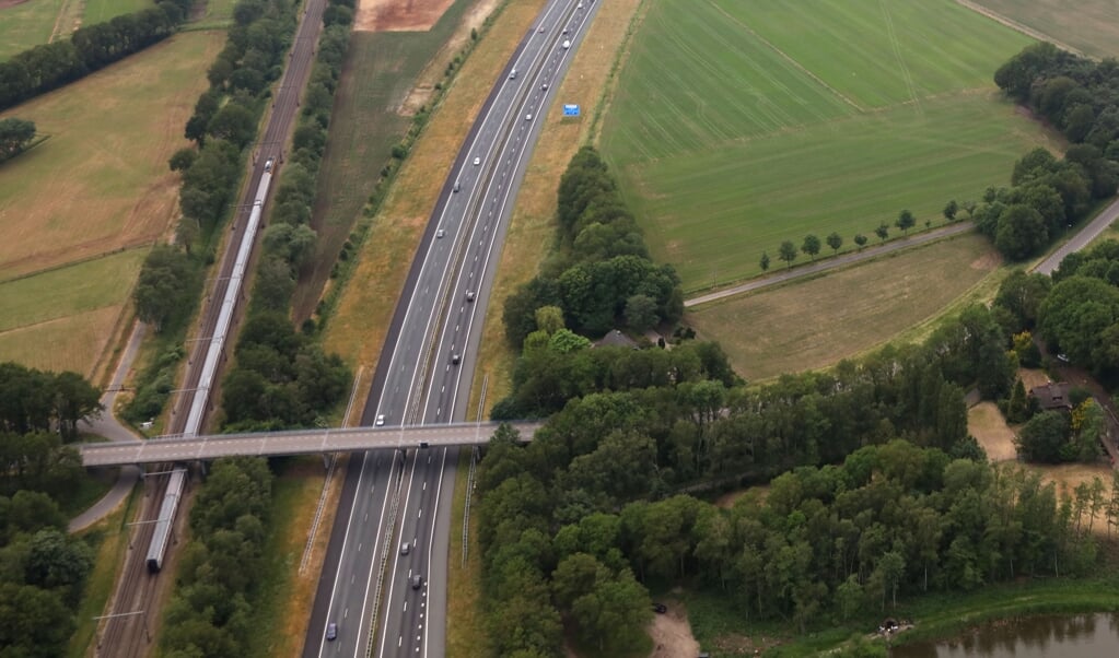 Een gedeelte van de snelweg A1 bij Barneveld/Voorthuizen.