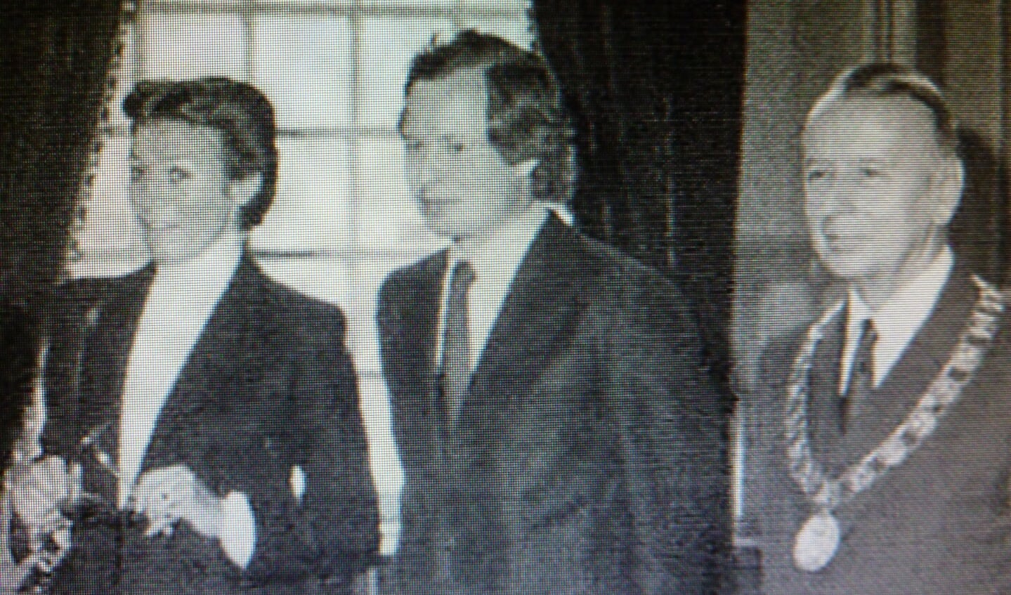 Vorst Hans-Adam II en Vorstin Marie van Liechtenstein samen met Burgemeester Stolk van Zeist
